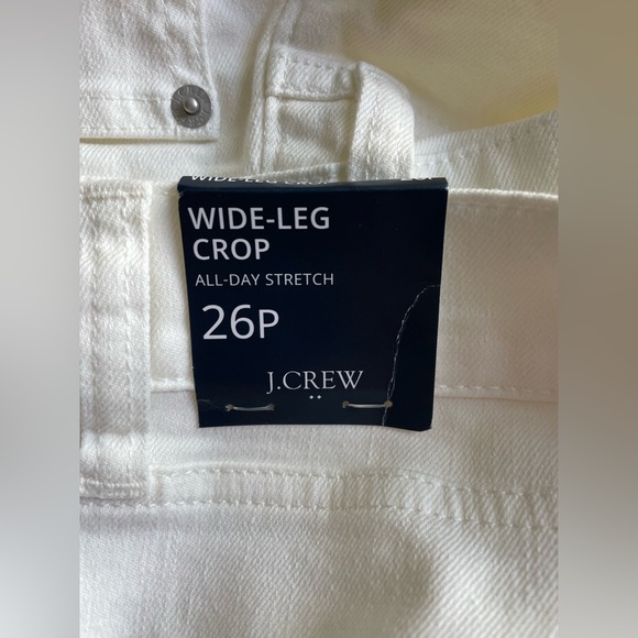 New J.Crew Factory Wide-leg cropped jean in all-day stretch White Size 26P - Picture 9 of 13